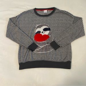 Women's Secret Treasures Sleepwear Pajama Top Fleece Sloth Size Large